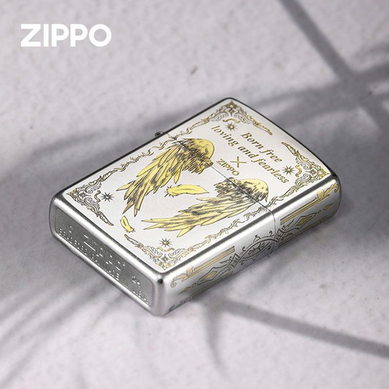 zippo打火机生而自由 爱而无畏官方芝宝防风煤油火机雕刻送男友礼 - 图1