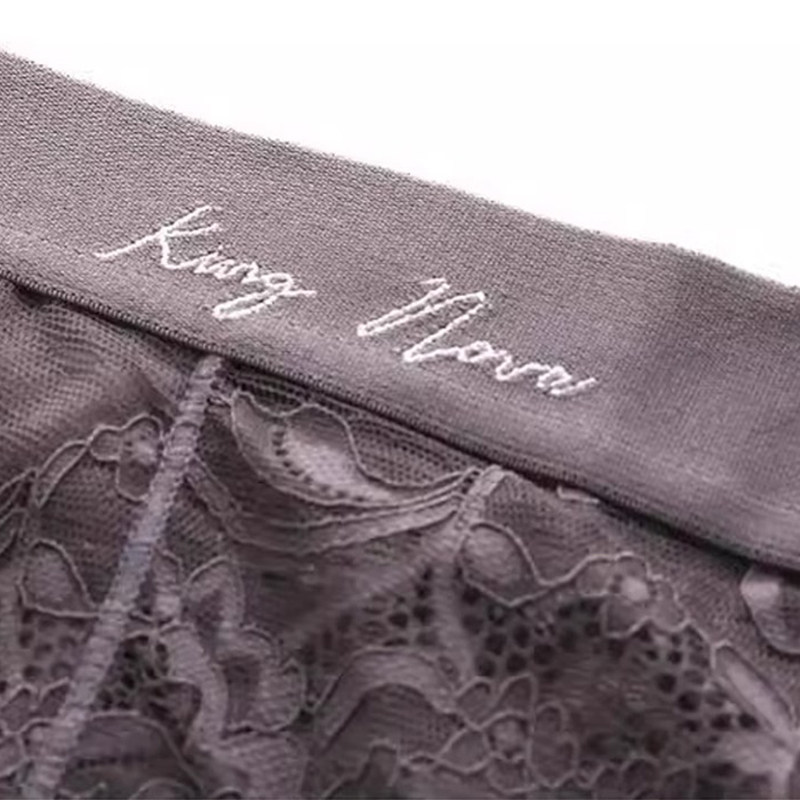 诗萝涵朵SHIROHATO男士内裤日系蕾丝花边平角裤本命年红色四角裤 - 图2