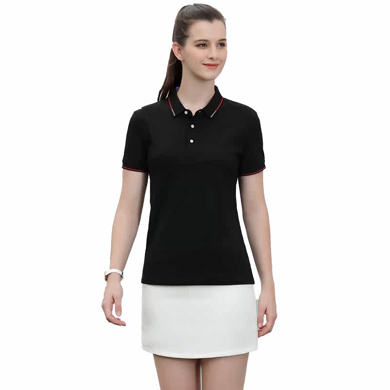 餐饮夏季短袖v领t恤衫广告衫工作服 粉途至恋T恤