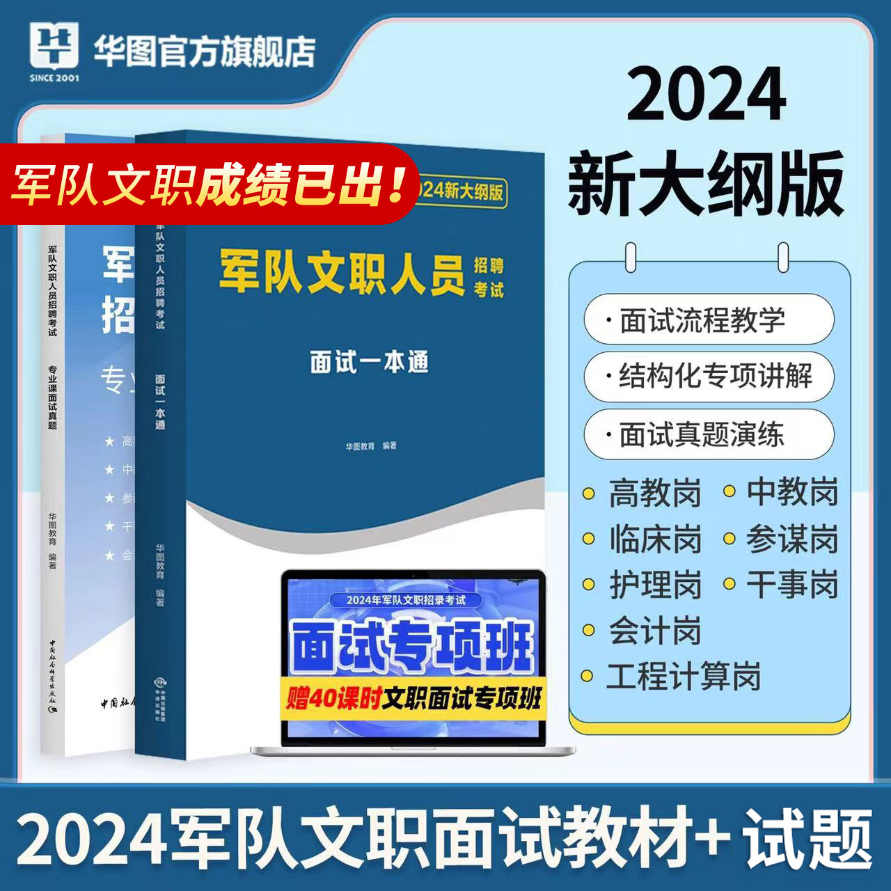 华图2024军队文职面试教材真题结构化面试部队文职人员招聘面试教材结构化2023面试历年真题高教参谋护理干事会计临床岗面试