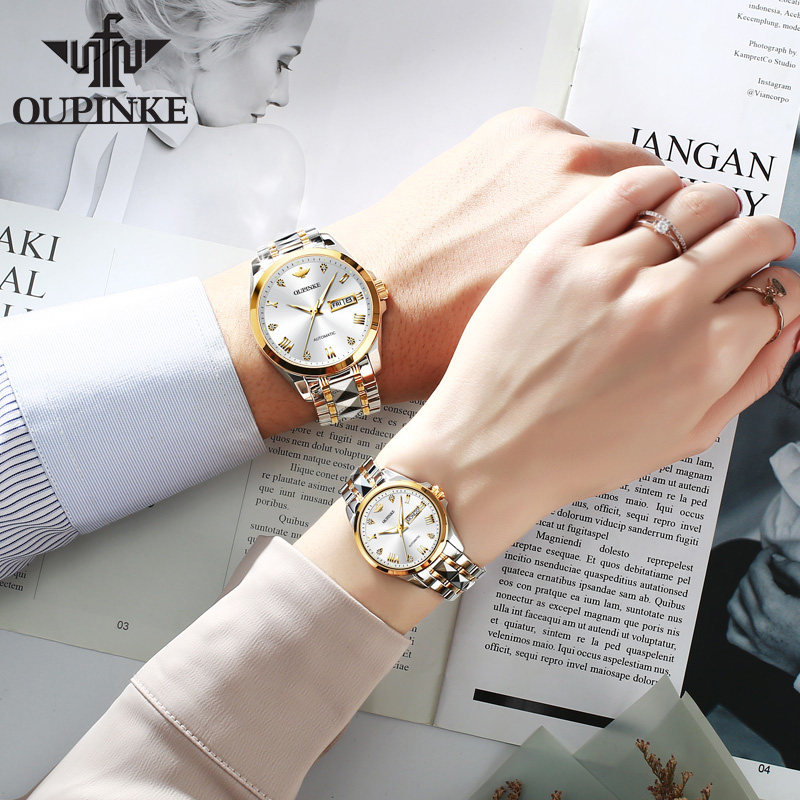 瑞士正品情侣一对时尚款1314机械表 aesop伊索翠清国产腕表