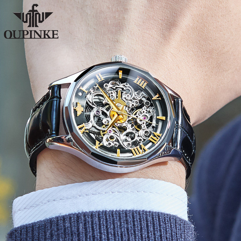 瑞士正品牌男士全自动防水机械表 aesop伊索翠清国产腕表