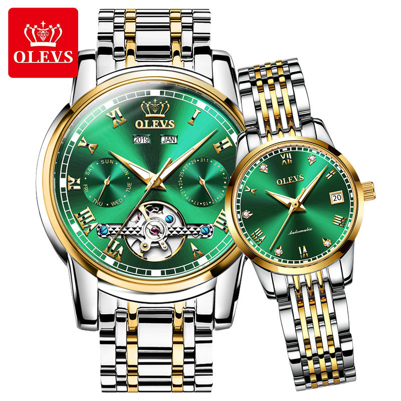 免费刻字瑞士正品情侣一对价机械表 aesop伊索翠清国产腕表