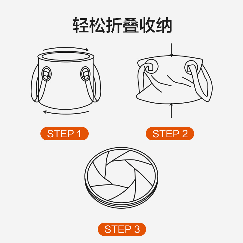 亿力汽车用折叠水桶车载便携式可伸缩洗车专用桶大容量户外收缩桶