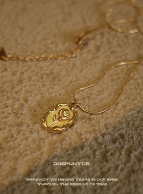 DosPuntos钛钢女玫瑰项链