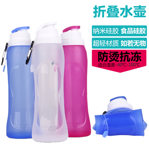 硅胶水壶登山户外成人出差越野绿色折叠水瓶水杯运动健身跑步徒步 - 图0