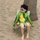 Boys Swimsuit 2026 One-piece Sunscreen Long Sleeve Dinosaur Cute Cartoon Children Hot Spring Swimsuit Swimwear Vacation