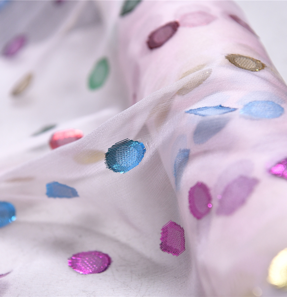 星梦空间 超美织金真丝剪花薄纱乔其纱6姆100丝112宽 设计师 - 图2