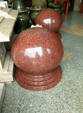 花岗岩门柱石球围墙广场圆球石雕