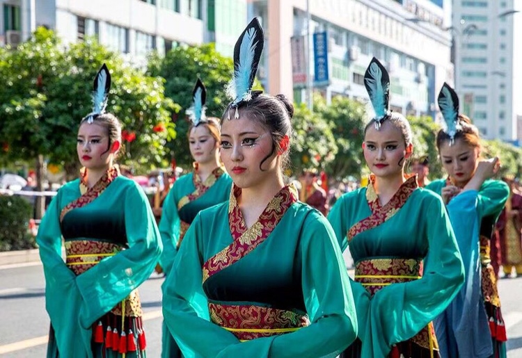 古典舞孙科踏春水袖国风女飘逸舞蹈服采薇落花情半壶纱演出服租赁 - 图2