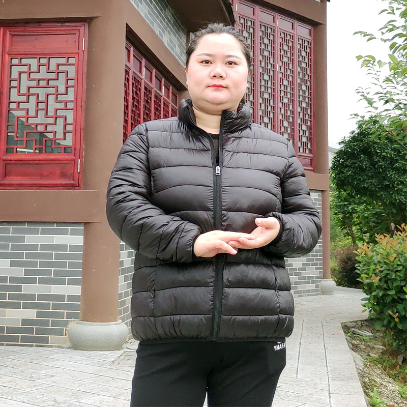 加肥加大小棉袄女秋冬季大码妈妈装棉衣短款显瘦韩版立领轻薄棉服