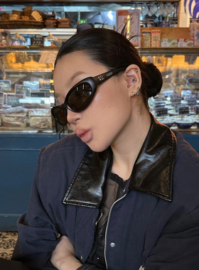 女方大框网红凹造型圆脸墨镜个性