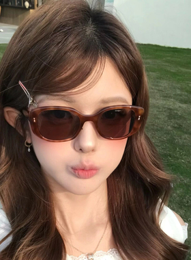 欧美复古玳瑁方框墨镜女潮时髦感方圆脸高级感遮阳防紫外线太阳镜