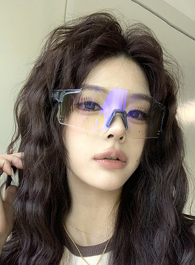 骑行运动变色大框墨镜女大脸显瘦防风护目登山运动防紫外线太阳镜
