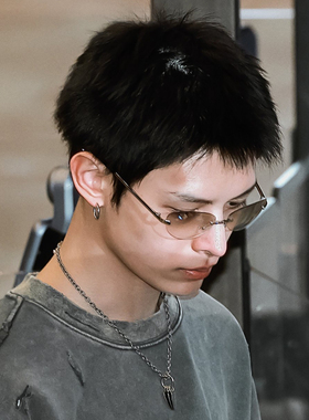 欧美潮人个性无框太阳眼镜男女通用复古金属细框防紫外线近视墨镜