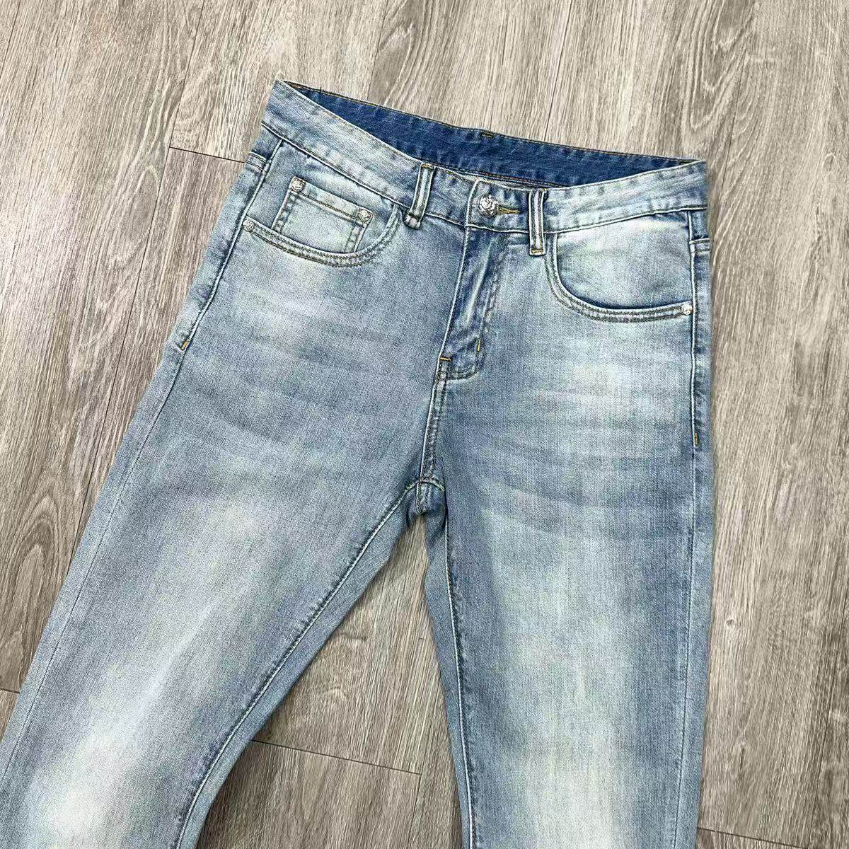 薄款夏季2025新款高端牛仔裤男九分裤修身小脚小直筒长裤弹力裤子,淘宝优惠券,粉丝福利购,淘宝优惠卷