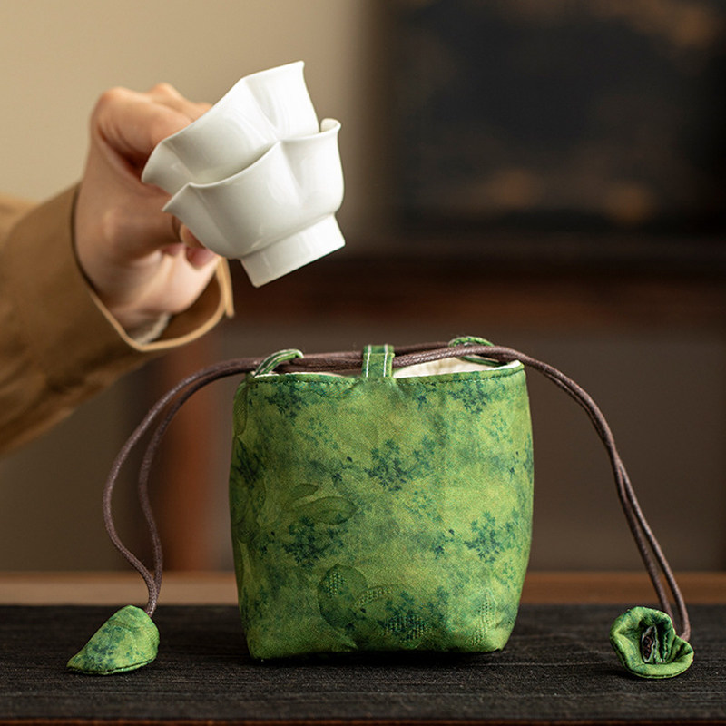 便携式织锦建盏主人杯茶杯袋小茶壶盖碗收纳布袋保护包防磕碰束口,淘宝优惠券,粉丝福利购,淘宝优惠卷