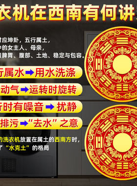 八卦福纹贴解洗衣机在阳台装饰