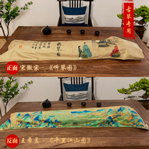 Literary and national wind guqin dust cover double layer thickened 135cm universal 163cm guzheng anti-dust cover grey cloth