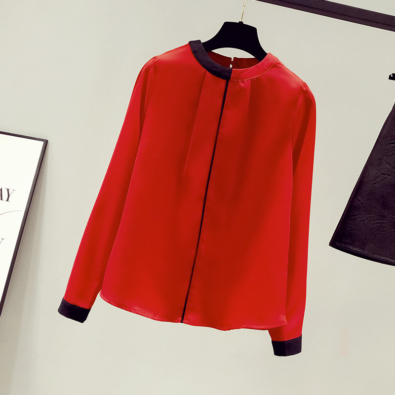 秋装2020年新款雪纺女装白衬衣小衫 saronala莎欧娜拉蕾丝衫/雪纺衫