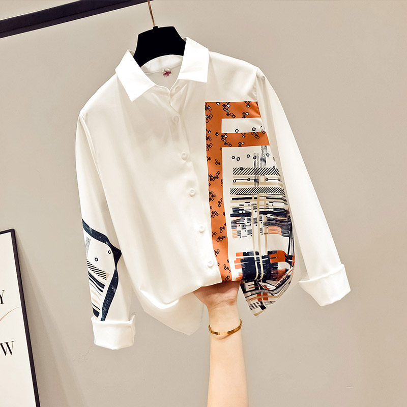 秋装2020年新款雪纺女装气质白衬衣 saronala莎欧娜拉蕾丝衫/雪纺衫