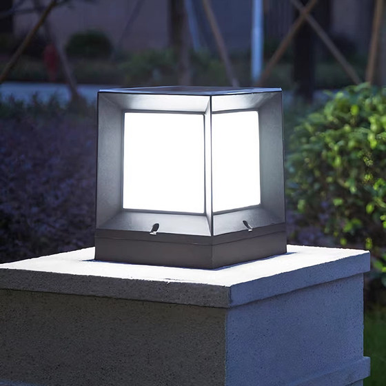 Nuanduo solar outdoor pillar lamp is simple and modern