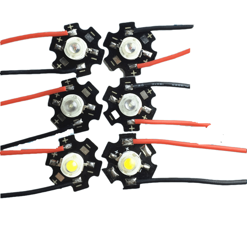 20mm带线超高亮大功率led灯珠光源LED照明灯泡配件1W3W红绿蓝黄白 - 图3