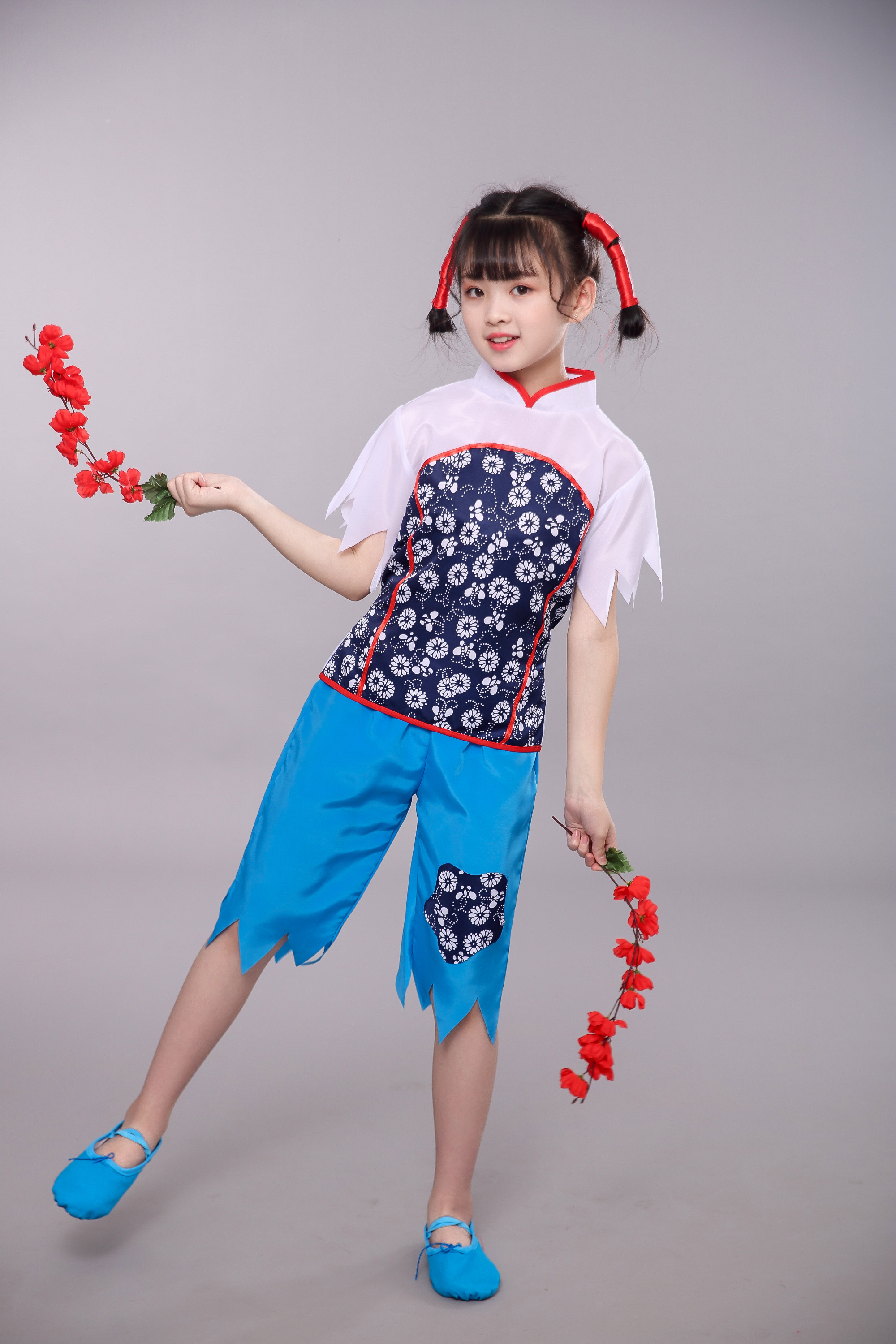 六一儿童映山红演出服新年民族舞蹈服小荷风采那时花开儿童表演服