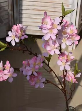 仿真梨花海棠桃花枝苹果花枝假花绢花中式插花家居客厅装饰花摆件