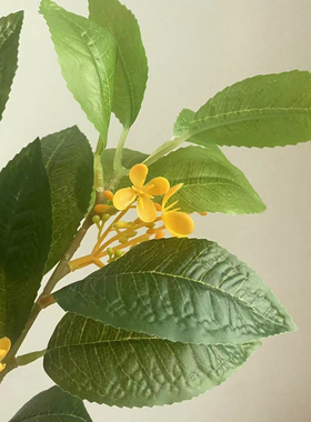 仿真桂花树叶黄花家居客厅餐桌花艺假花摆件装饰假树摄影拍照道具