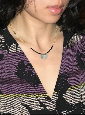 playdate黄水晶泰银原创设计项链