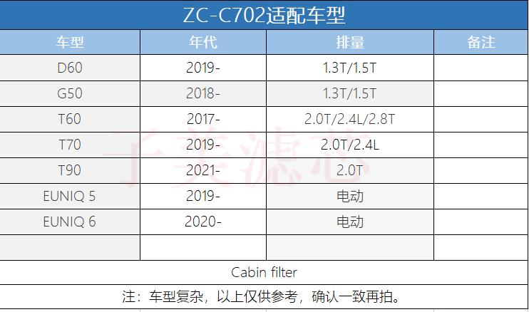 适配大通G50 D60 T60 T70 T90 1.3T 1.5T 2.0T空调滤芯清器冷气格 - 图0