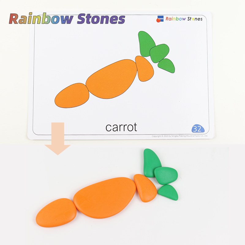 edx儿童彩虹鹅卵石积木益智玩具叠叠乐积木教具婴幼儿智力训练2岁 - 图1