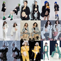 New Fashion Grey Pregnant Woman Photo Costumes Photogramme Photography Write Real Big Belly Moms Suit Port Version Suit