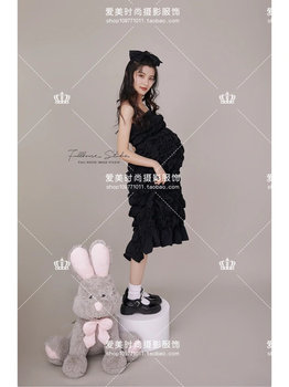 New photo studio maternity photo photography sweet and cute fashion tube top dress pregnancy mom art photo photo clothes