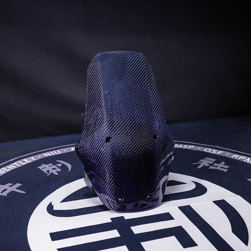 九号电动车猎户座DZ110P原车改装斜纹蓝丝纯碳外壳车头挡风板 - 图3