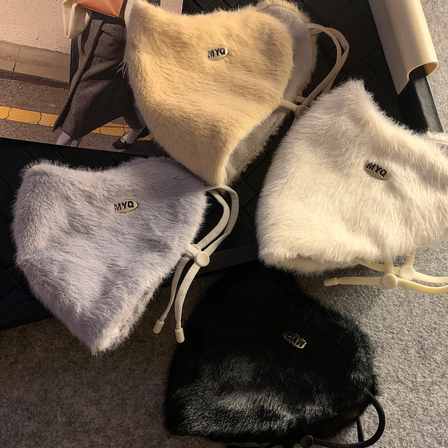 冬季仿兔绒保暖口罩女2025新款防风防寒高颜值立体显脸小护脸面罩,淘宝优惠券,粉丝福利购,淘宝优惠卷