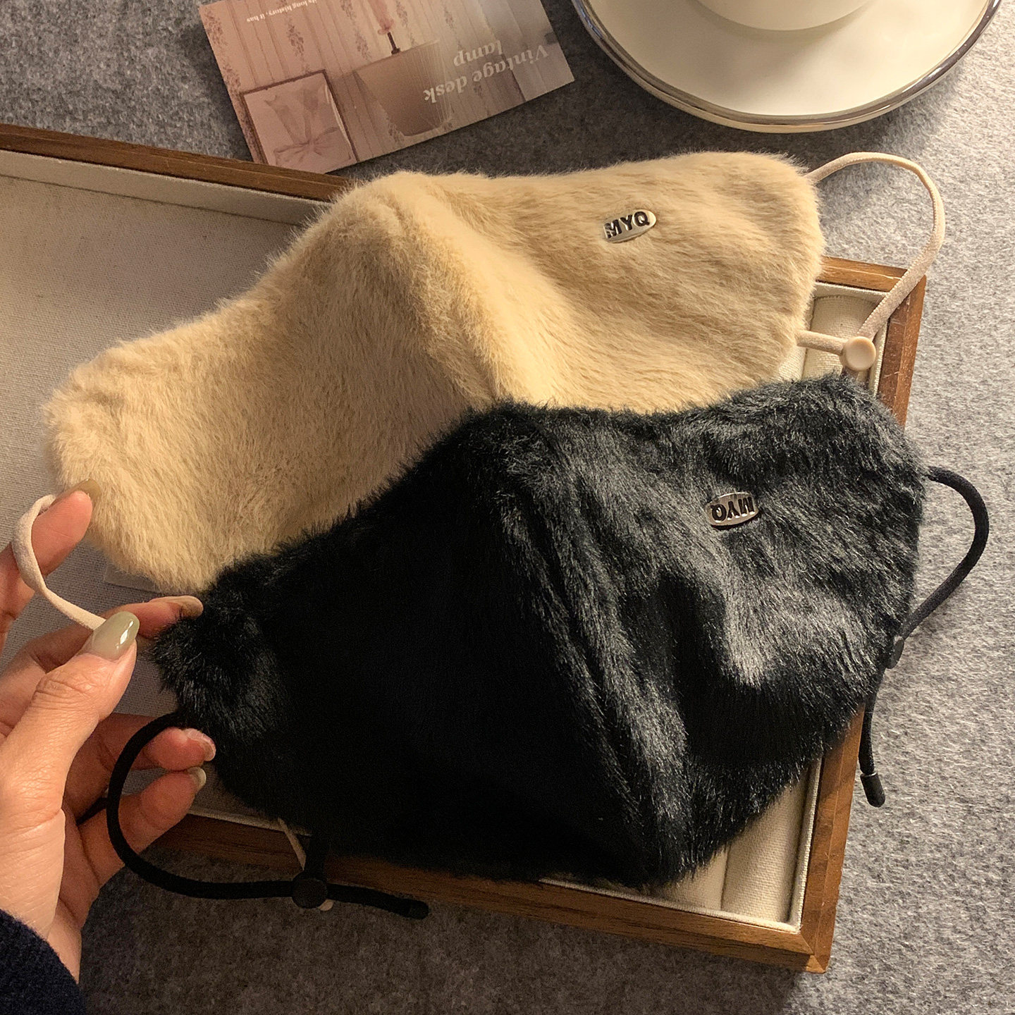 冬季仿兔绒保暖口罩女2025新款防风防寒高颜值立体显脸小护脸面罩,淘宝优惠券,粉丝福利购,淘宝优惠卷