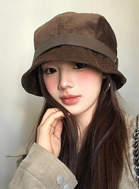 灯芯绒渔夫帽一帽多戴可做小礼帽