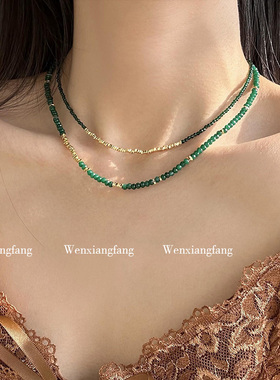 2025新款绿松石串珠项链女高级感