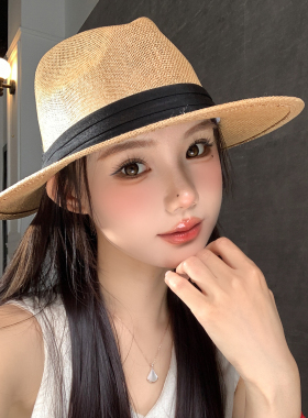 法式巴拿马草帽女大檐防晒显脸小