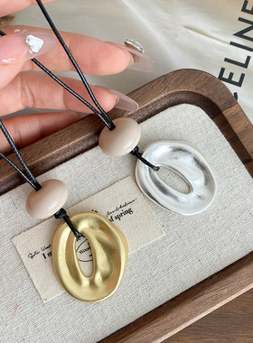 韩国ins简约几何不规则吊坠长款