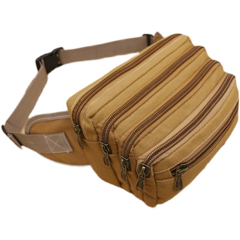 男士女士通用帆布大容量收钱包生意腰包大号多功能腰包多隔层腰包,淘宝优惠券,粉丝福利购,淘宝优惠卷