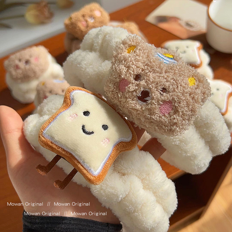 卡通吐司可爱熊洗脸手腕带束发带洗漱防水防湿儿童神器吸水发饰女,淘宝优惠券,粉丝福利购,淘宝优惠卷