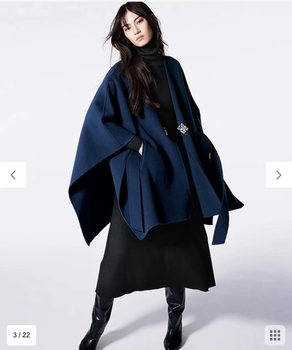 ການເດີນທາງປະຈໍາວັນຍີ່ຫໍ້ເກົ່າ IC coin wool cashmere blend commuting fashion items cape coat jacket