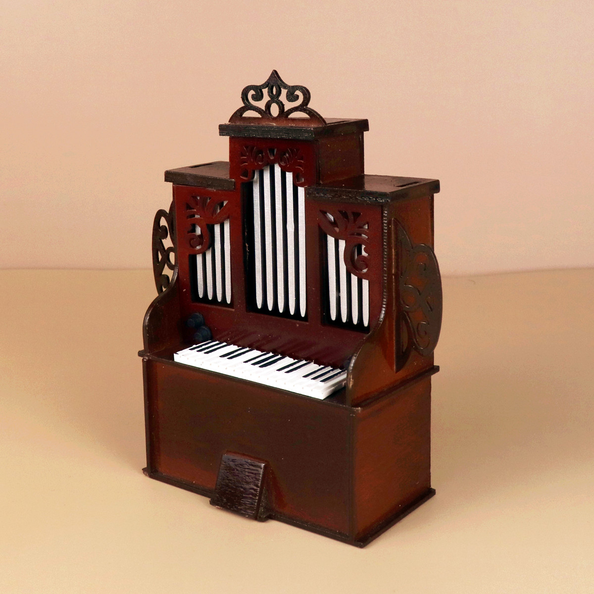刻字迷你管风琴模型微缩木质西洋乐器创意摆件送老师朋友圣诞送礼 - 图1
