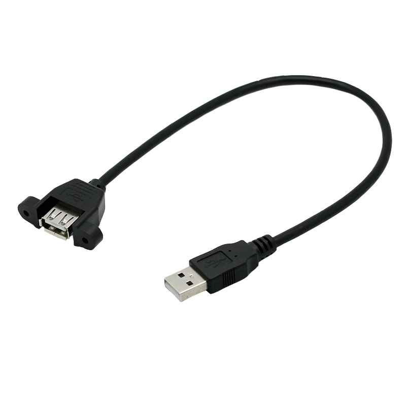 可固定USB2.0延长线USB公转母数据线带螺丝孔USB2.0公对母带螺丝固定耳朵USB公母对接延长线USB2.0挡板延长线-图2