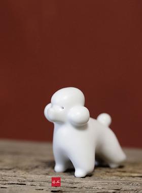 治愈心灵贵宾狗表白神器爱意生日礼物爱宠景德镇陶瓷桌面场景摆件