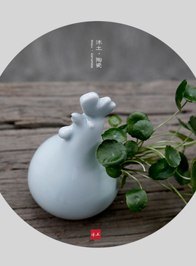 生肖原创陶瓷祝福简约桌面礼物