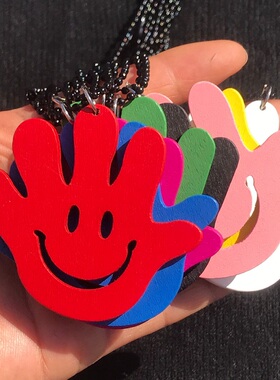 儿童木质小手项链男女长款毛衣链个性嘻哈饰品时尚百搭挂饰潮朋克